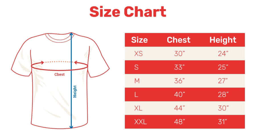 Shirt size chart